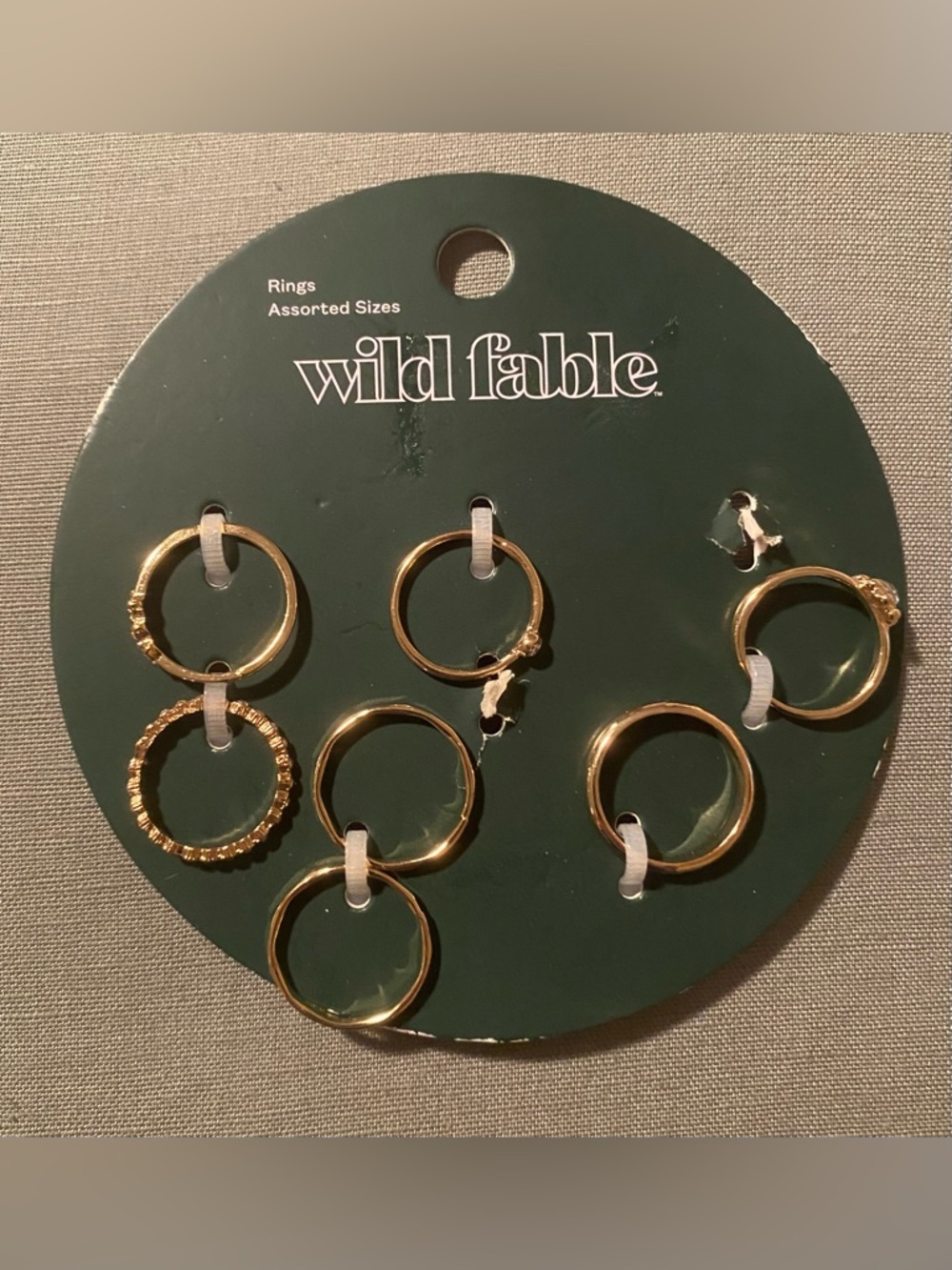 Wild Fable Gold Tone Ring Set Assorted Sizes Minimalist Stackable - 7